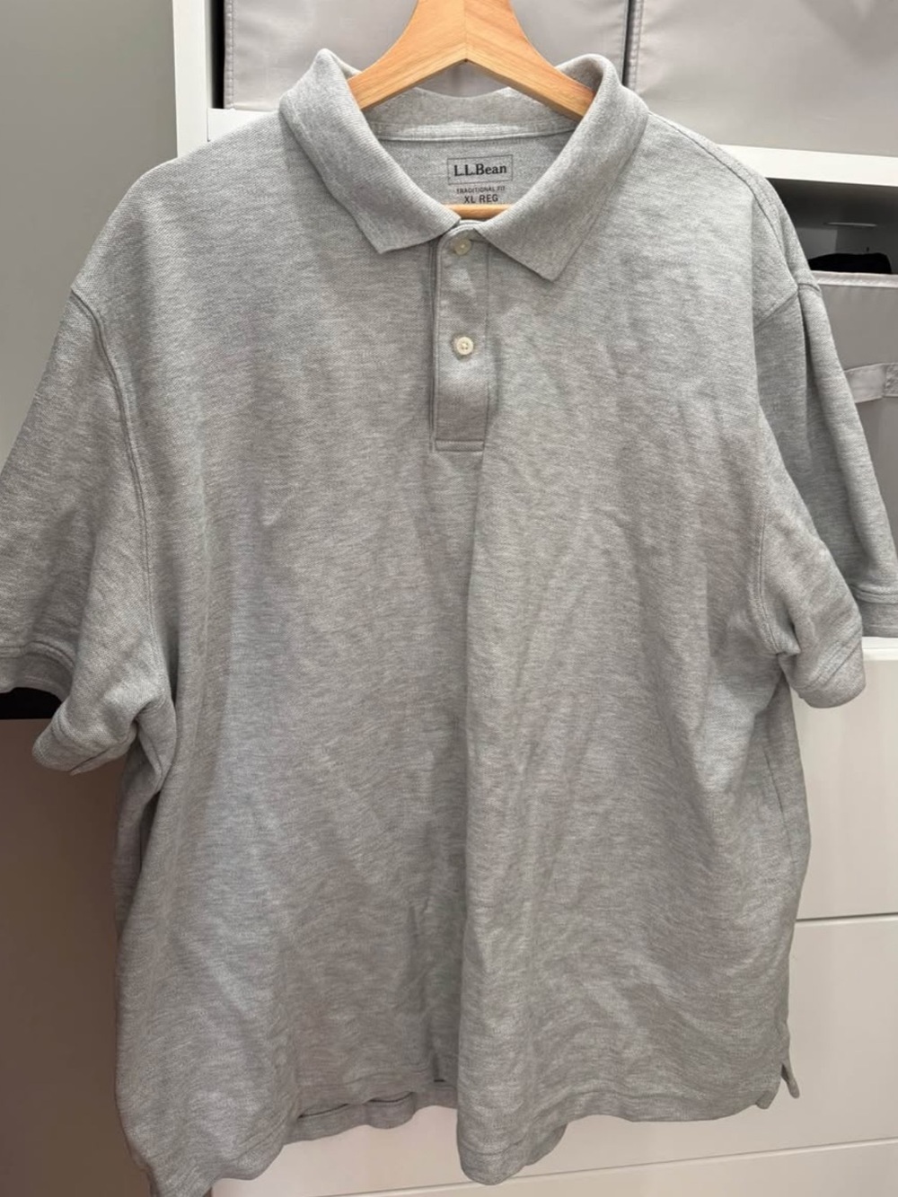 L.L. Bean Light Gray Men's Polo Shirt
